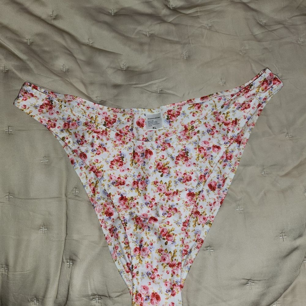 Strawberry Milk Mob White Floral High-Cut Bikini Bottoms